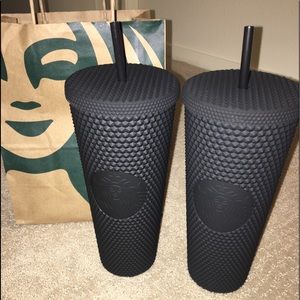 Black matte diamond Starbucks tumbler